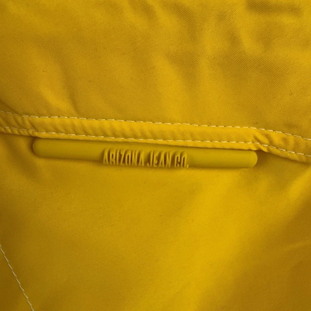 Arizona Jean Co Swim Trunks Mens XL Yellow Colorblock Drawstring Lined Quick Dry